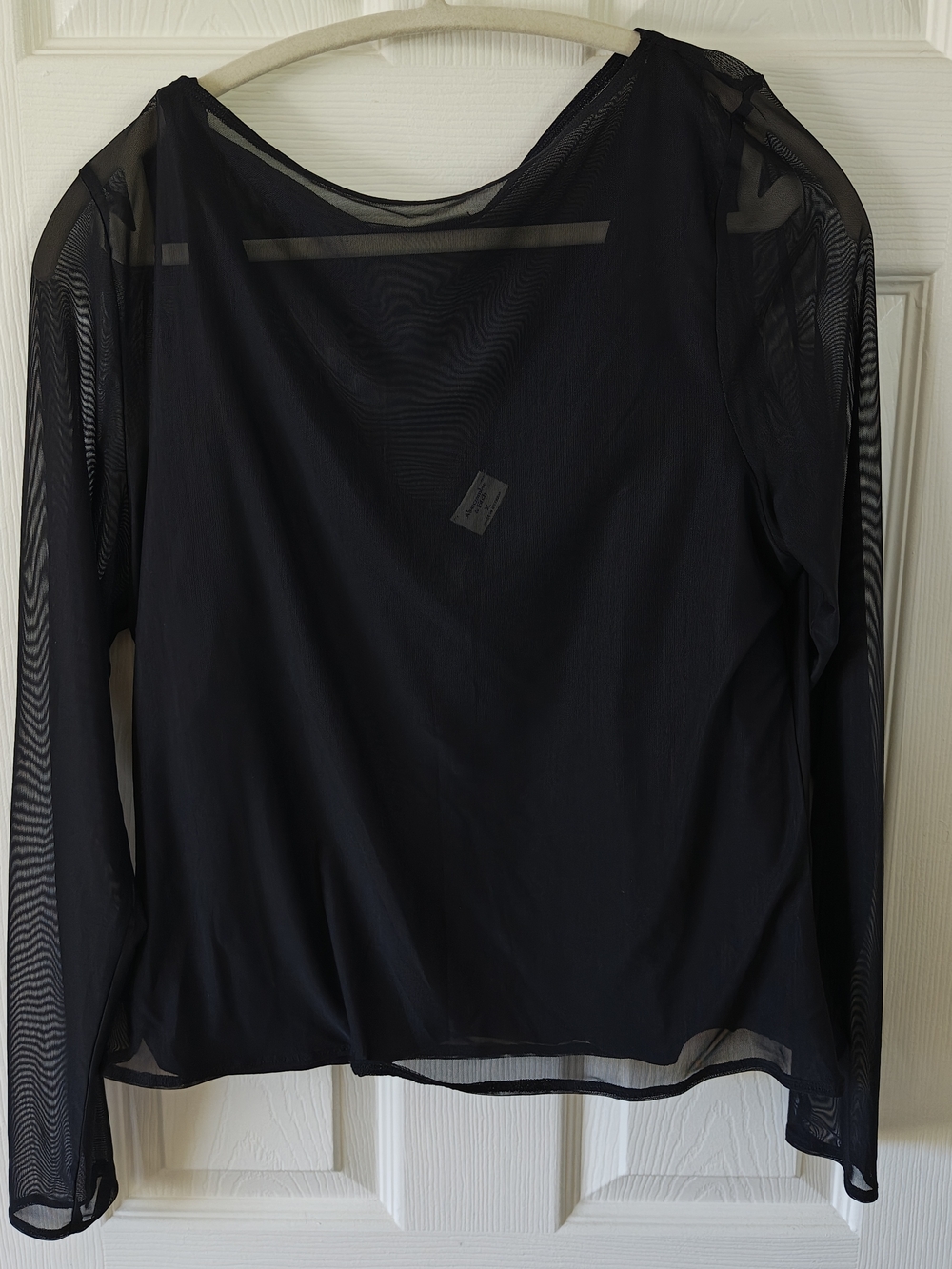 Abercrombie & Fitch Black Sheer Long-Sleeve Mesh Top